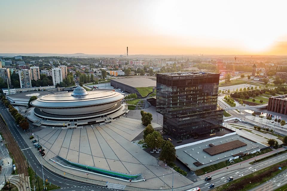 Panorama Katowice z zabudową miejską