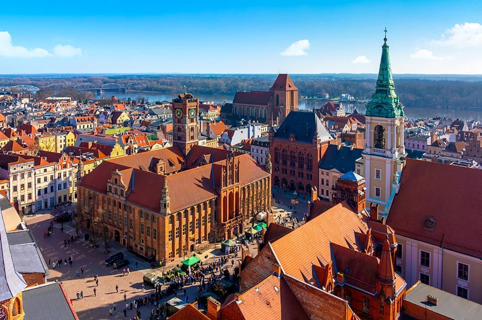Panorama Toruń z zabudową miejską
