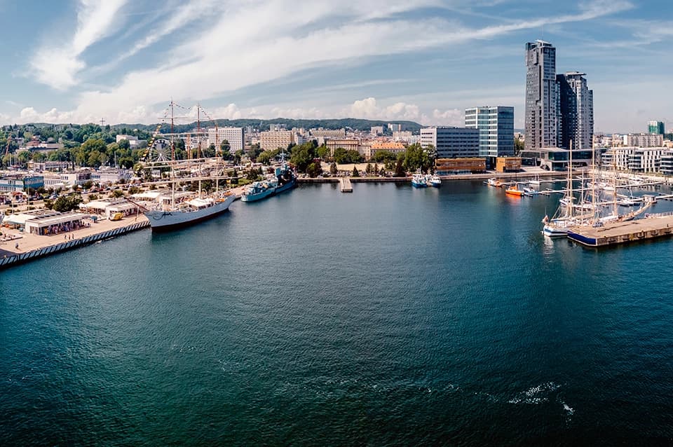 Panorama Gdynia z zabudową miejską