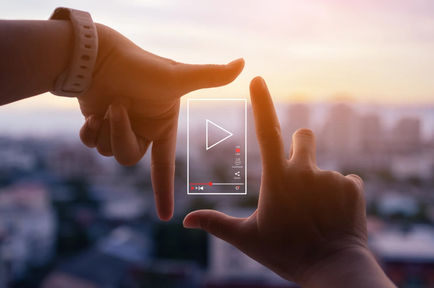Wizualizacja przycisku play w wideo