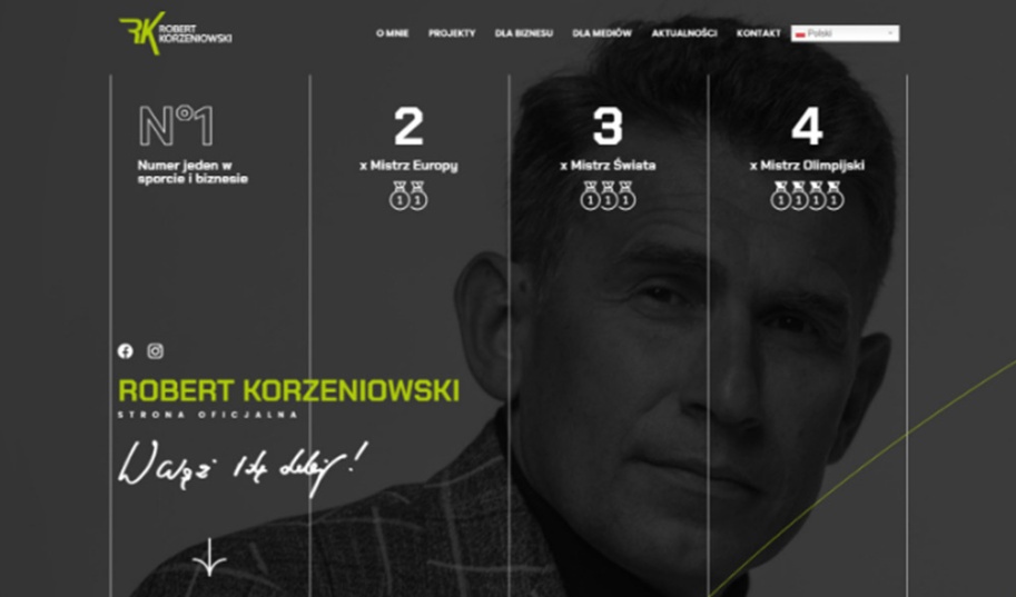 Nowa odsłona interaktywnej strony www Roberta Korzeniowskiego