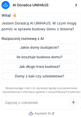 Asystent AI na stronie Unihaus